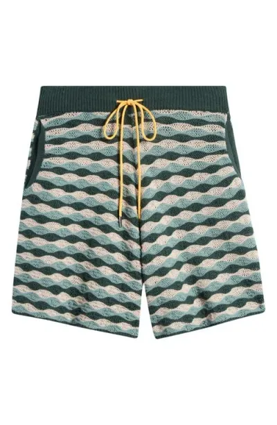 Diet Starts Monday Beach Wavy Cotton Crochet Shorts In Seafoam Wave