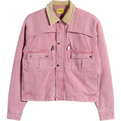 Diet Starts Monday Hopkins Raw Edge Cotton Canvas Work Jacket In Dusty Rose