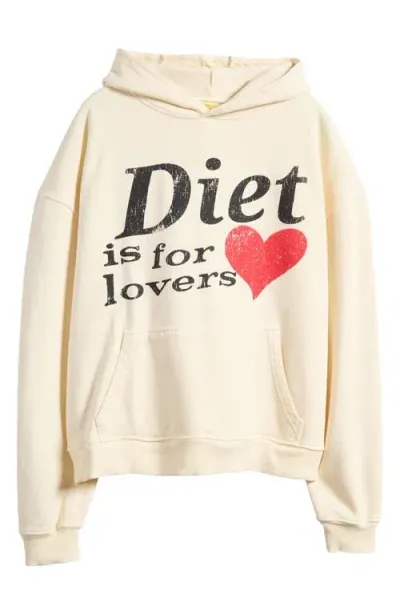 Diet Starts Monday Lovers Cotton Graphic Hoodie In Antique White