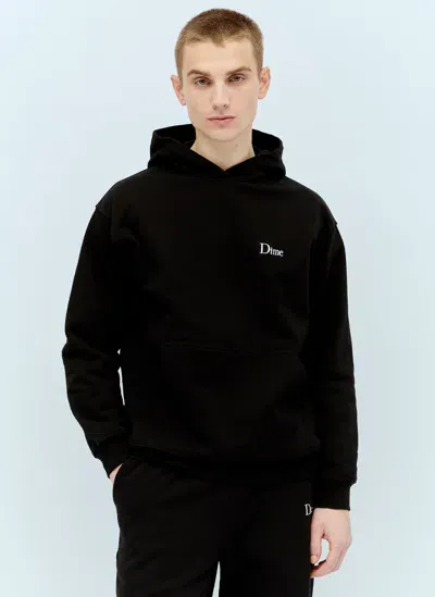 Dime Classic Small Logo Hooded Sweatshirt In Black