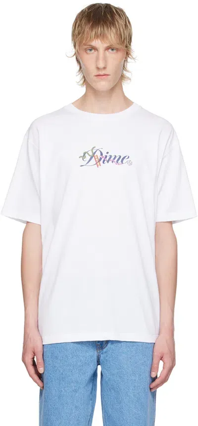 Dime White Cursive Snake T-shirt