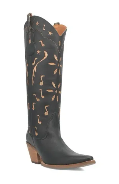 Dingo Rhymin Knee High Western Boot In Black