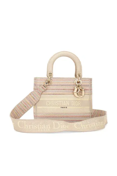 Dior 2 Way Canvas Handbag In Beige