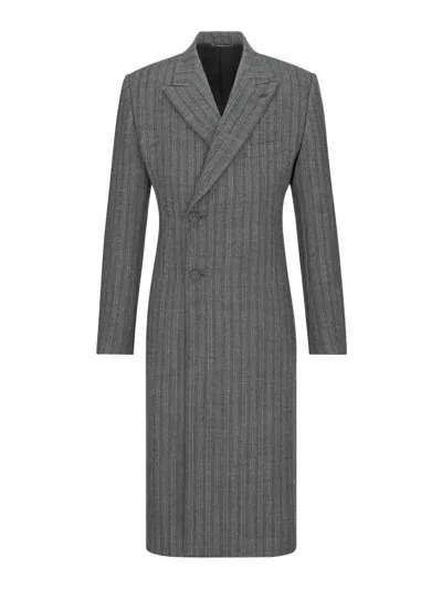 Dior Bar Coat With Slanted Closure In Grey