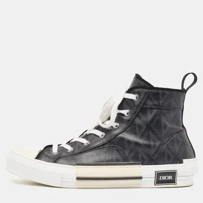 Pre-owned Dior Black Canvas B23 High Top Sneakers Size 45