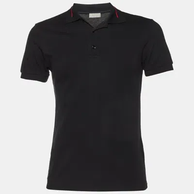 Pre-owned Dior Black Cotton Knit Polo T-shirt Xs