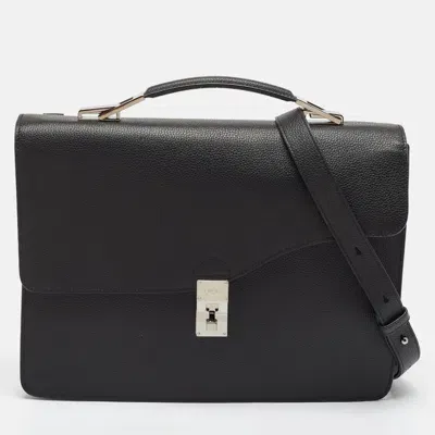 Pre-owned Dior Black Leather Elite Briefcase