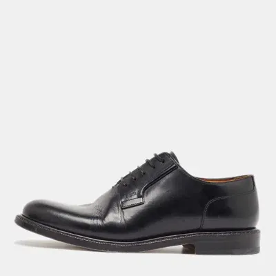 Pre-owned Dior Black Leather Lace Up Oxfords Size 41