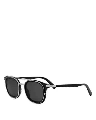 Dior Black Suit S14i Square Sunglasses, 49mm In Black/gray Solid