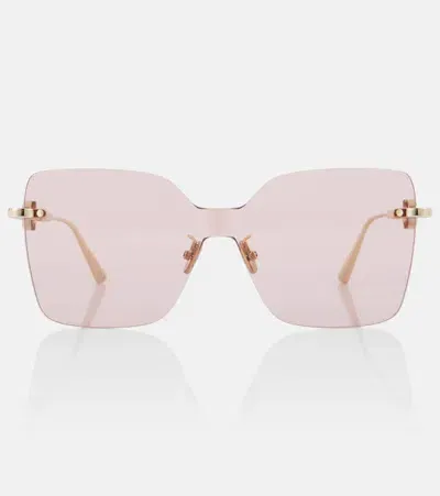 Dior Cd Chain M1u Square Sunglasses In Pink