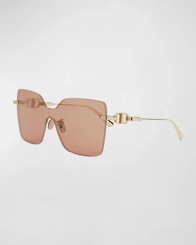 Dior Cd Chain M1u Sunglasses In Shiny Gold Dh Violet