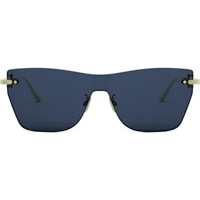 Dior Cd Chain M3u 143mm Rimless Butterfly Sunglasses In Gold/blue