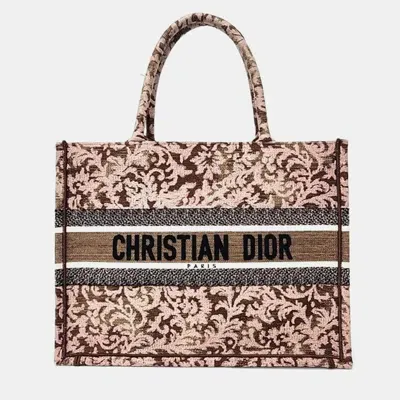 Pre-owned Dior Christian  Book Tote Bag 36 In Brown