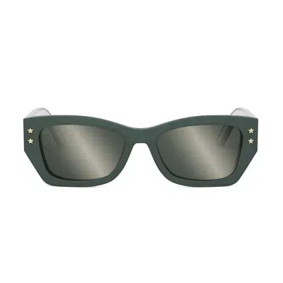 Dior Eyewear Rectangle Frame Sunglasses In Green