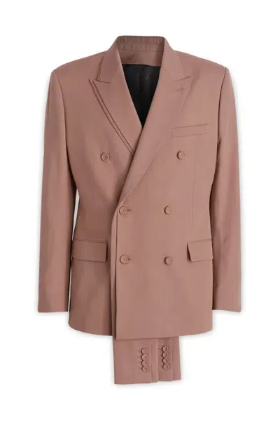 Dior Homme Detachable Cuff Double Breasted Blazer In Pink