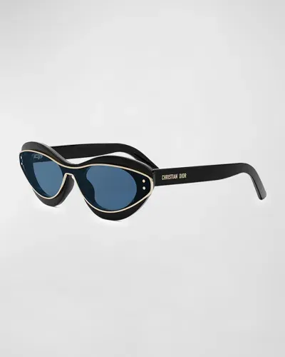 Dior Meteor B1i Sunglasses In Shiny Black Blue