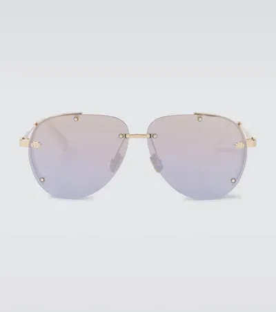 Dior Neo A1u Aviator Sunglasses In Metallic