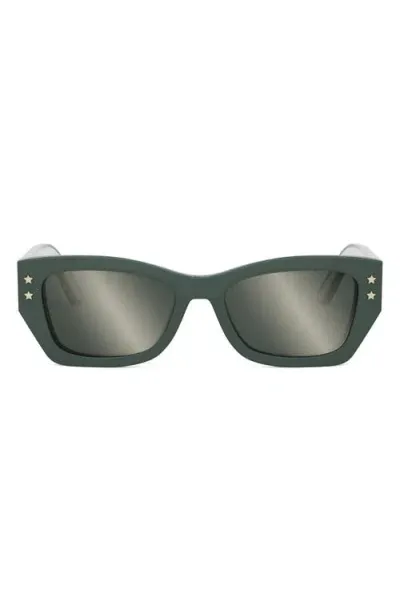 Dior Pacific S2u 53mm Geometric Sunglasses In Green/white