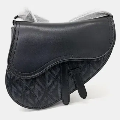 Pre-owned Dior Saddle Belt Mini Bag In Black