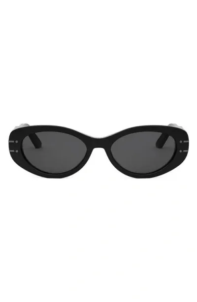 Dior Signature B8u 55mm Butterfly Sunglasses In Black/gray Solid