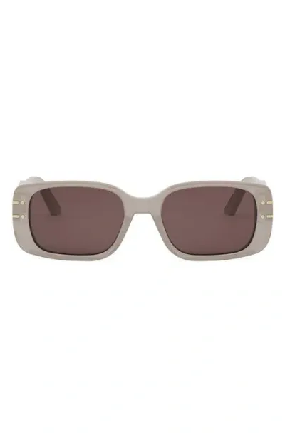 Dior Signature S12i 53mm Rectangular Sunglasses In Sbeigbrn