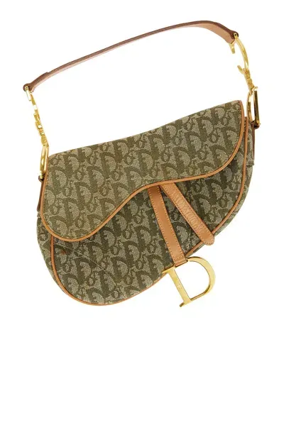 Dior Trotter Saddle Bag In Green