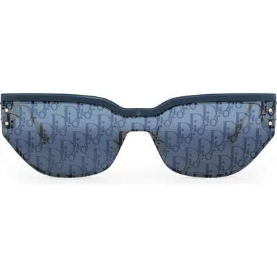 Dior 'club M3u Mask Sunglasses In Shiny Blue/blue Mirror