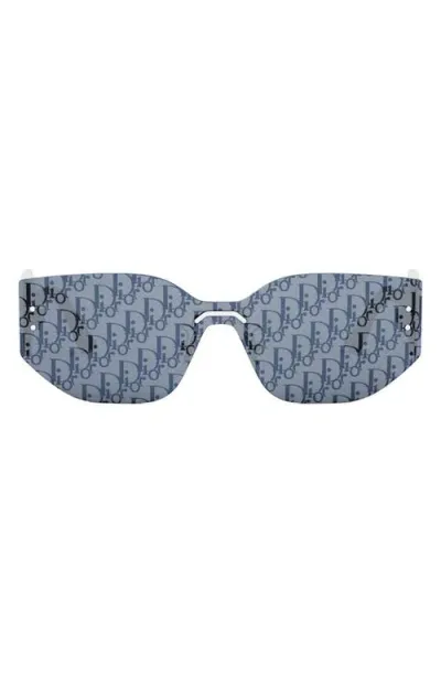 Dior 'club M6u Shield Sunglasses In Shiny Palladium/smoke Mirror