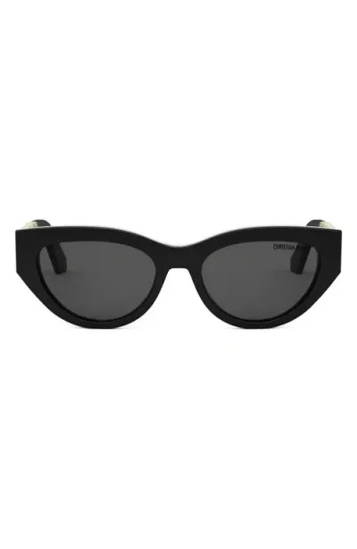 Dior 'ésille B1i 53mm Cat Eye Sunglasses In Shiny Black/smoke