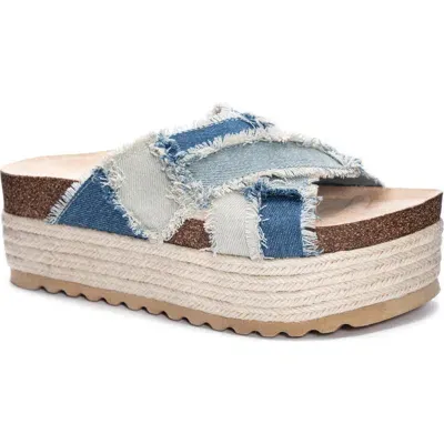 Dirty Laundry Plays Platform Sandal In Blue Multi