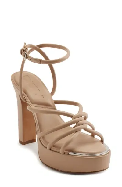 Dkny Ankle Strap Platform Sandal In Light Taupe