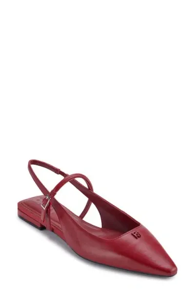 Dkny Cairo Slingback Pointed Toe Mary Jane Flat In Ruby Red