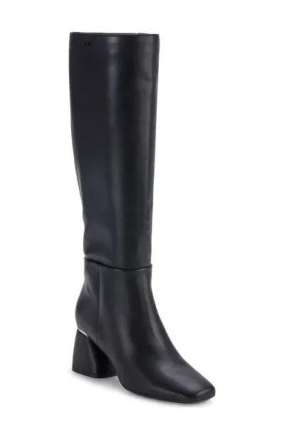 Dkny Cana Knee High Block Heel Boot In Black