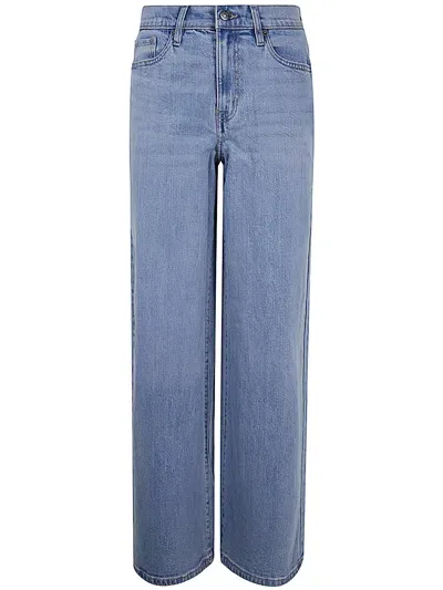 Dkny High Rise Wide Leg Jeans In Blue