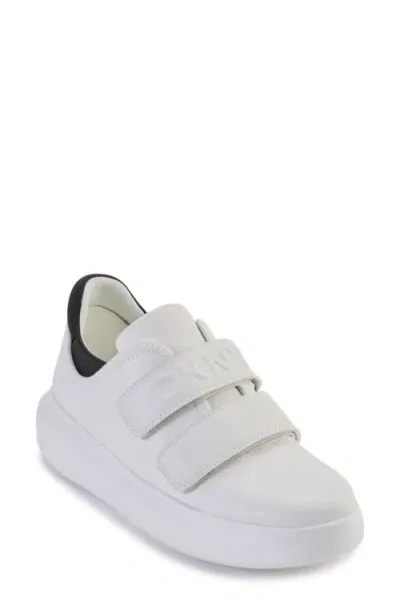 Dkny Jamiah Platform Sneaker In White And Black