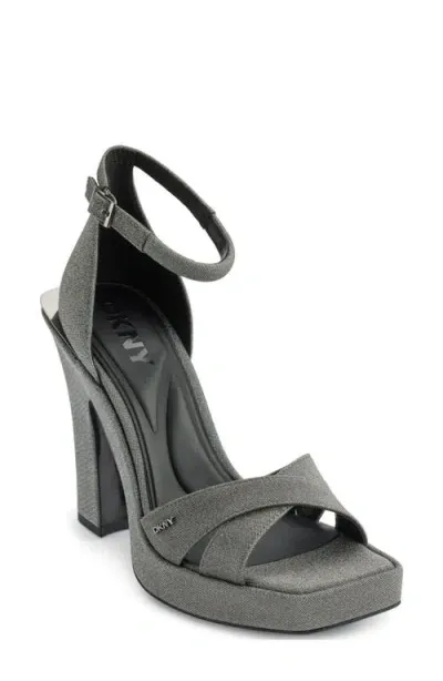 Dkny Linda Ankle Strap Platform Sandal In Graphite