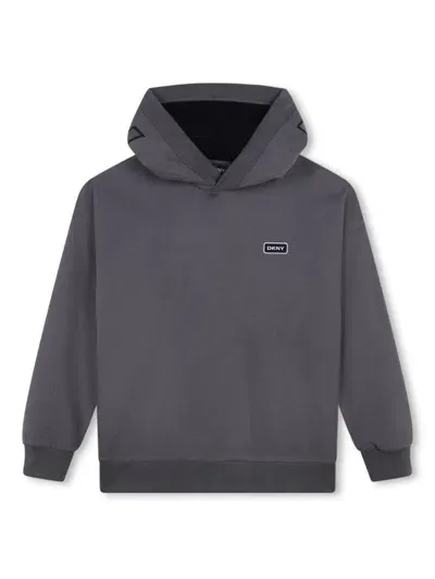 Dkny Kids' Logo-appliqué Hoodie In Grey