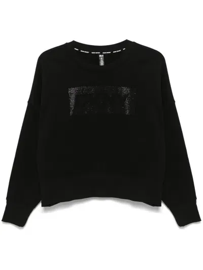 Dkny Logo-embellished Sweatshirt In Black