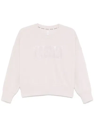 Dkny Logo-embellished Sweatshirt In Pink