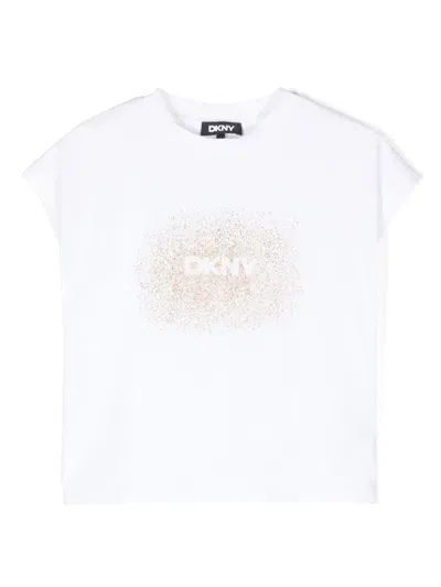 Dkny Kids' Logo-print T-shirt In White