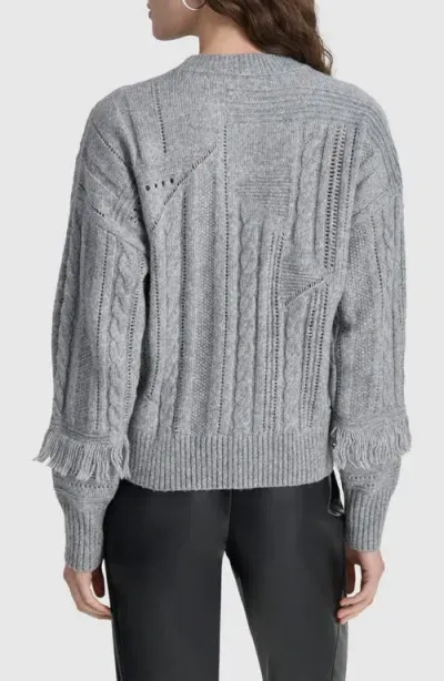 Dkny Mix Stitch Sweater In Storm Heather Grey