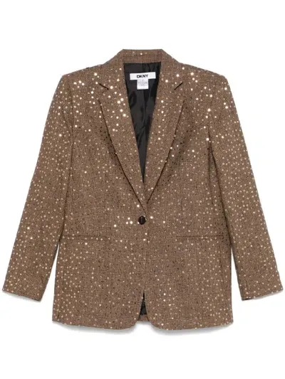 Dkny Sequined Blazer In Neutrals