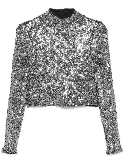 Dkny Sequinned Top In Grey