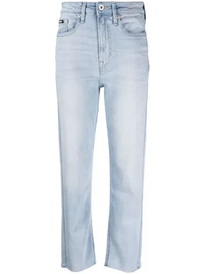 Dkny Straight-leg Denim Jeans In Frosting Blue