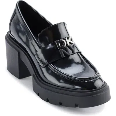 Dkny Texas Platform Bit Loafer In Black