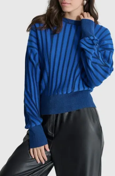 Dkny Transfer Stitch Sweater In Lps Blu,bk