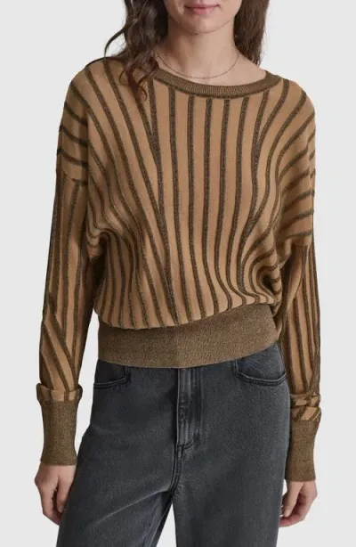 Dkny Transfer Stitch Sweater In Truffle,bk