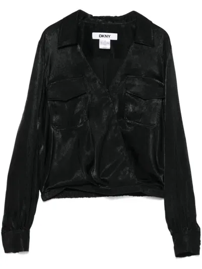 Dkny Wrap Shirt In Black