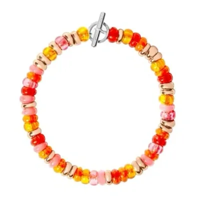 Dodo Rondelle Beaded Bracelet In Orange