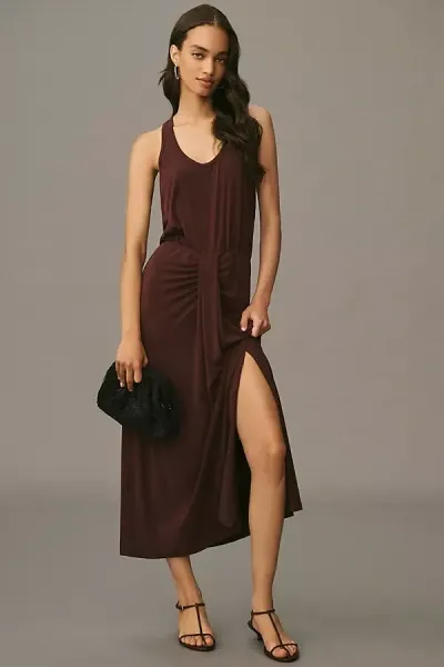 Dolan Left Coast Dolan Sleeveless Draped Maxi Dress In Purple